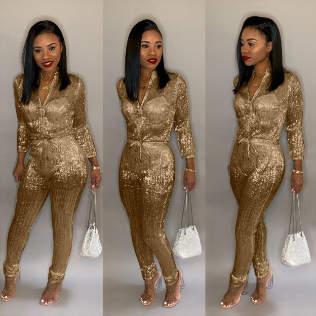 Women's jumpsuit Long-Sleeve Bodysuit – Sparkle & Shine in Every Color