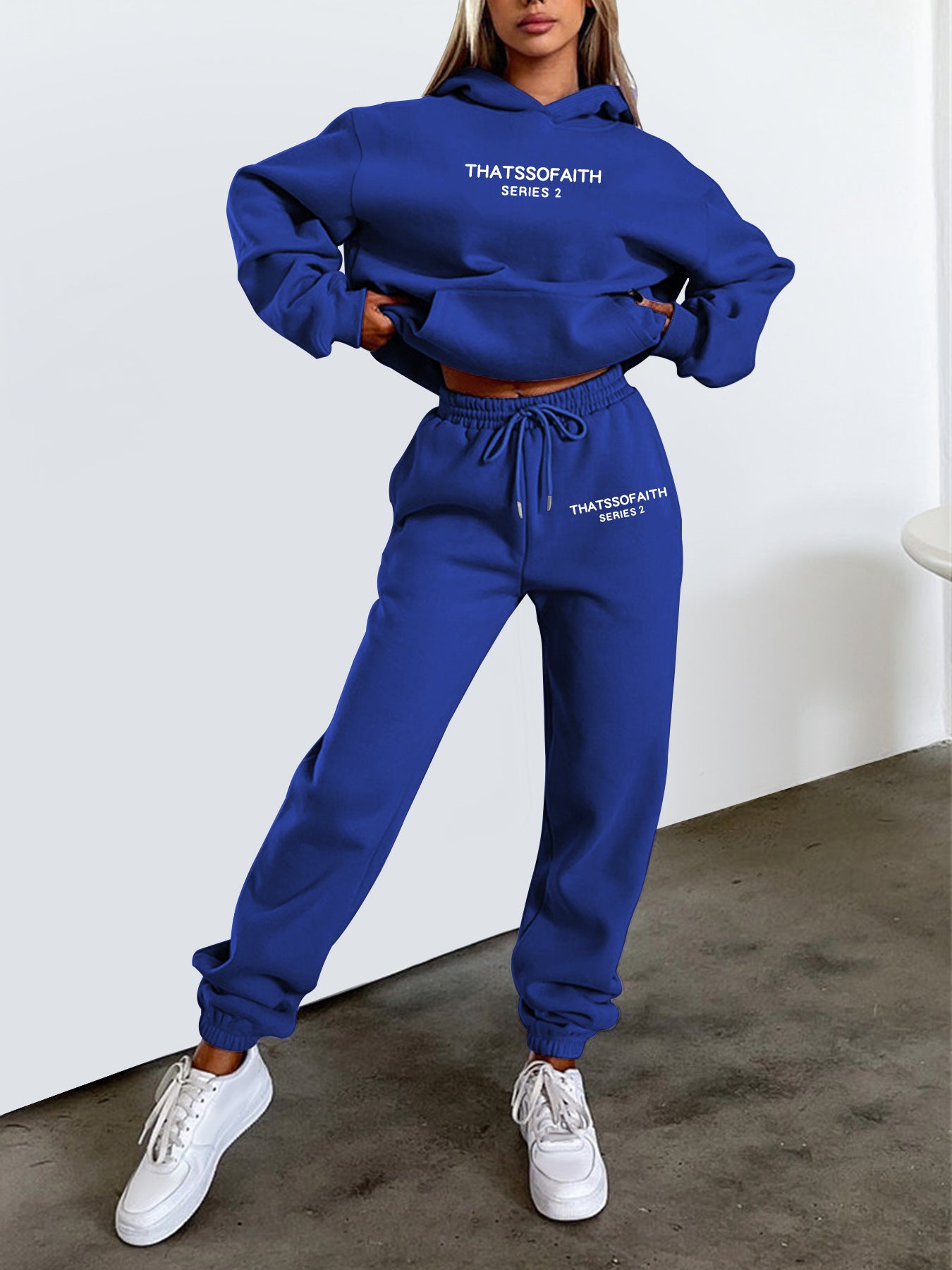 Women's Sports Set Letter Print Hooded Sweatshirt