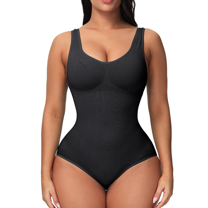 One-piece seamless corset bodysuit