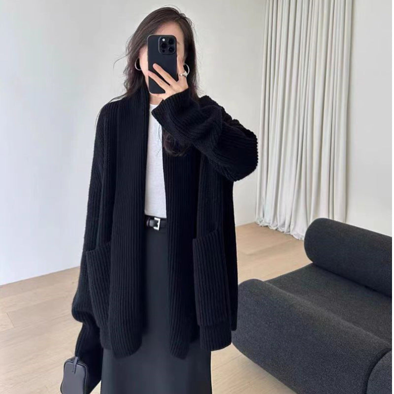 Women's Elegant Mid-length Sweater Coat