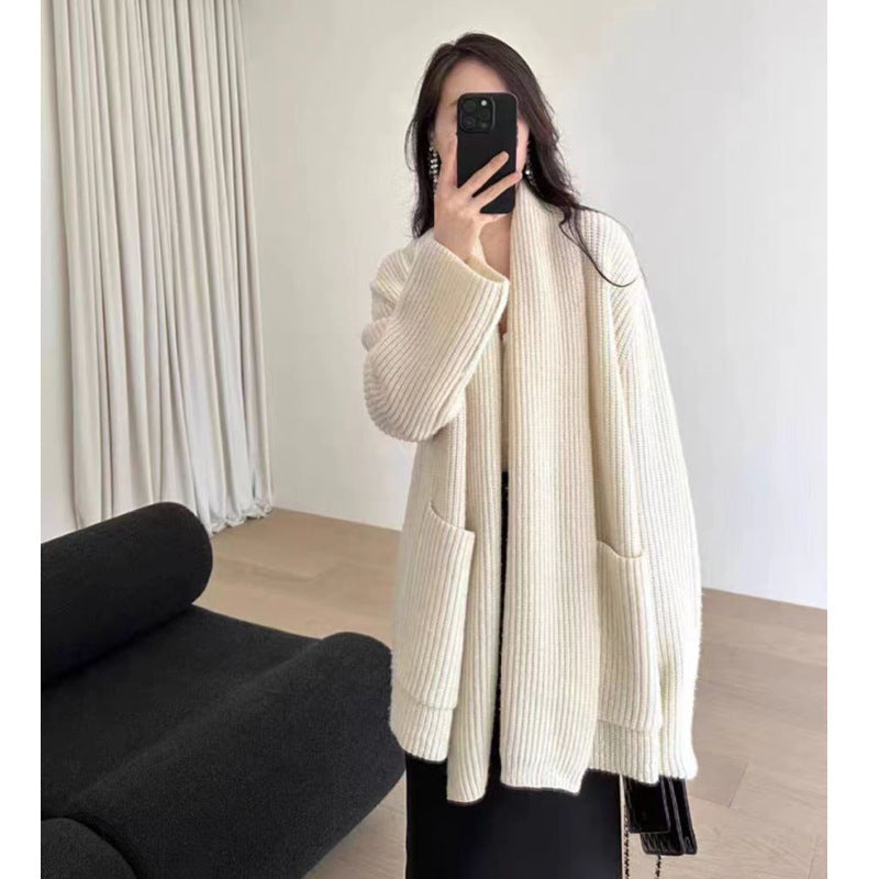 Women's Elegant Mid-length Sweater Coat