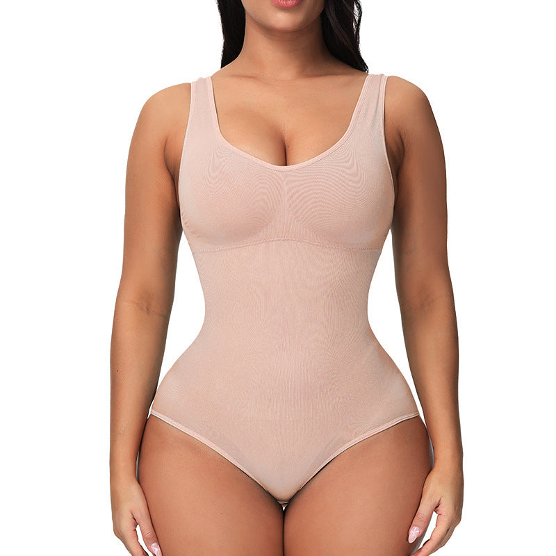 One-piece seamless corset bodysuit