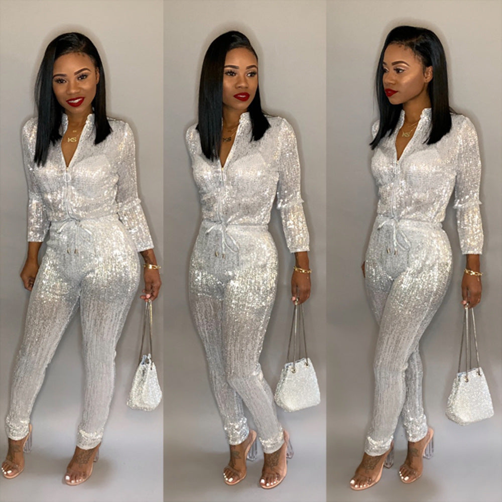 Women's jumpsuit Long-Sleeve Bodysuit – Sparkle & Shine in Every Color