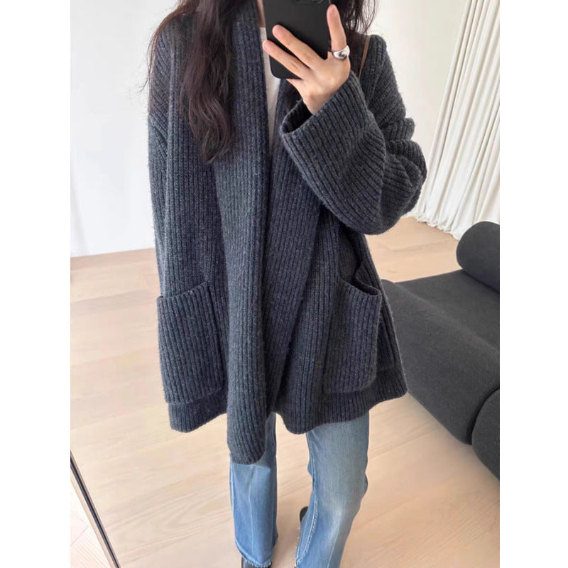 Women's Elegant Mid-length Sweater Coat