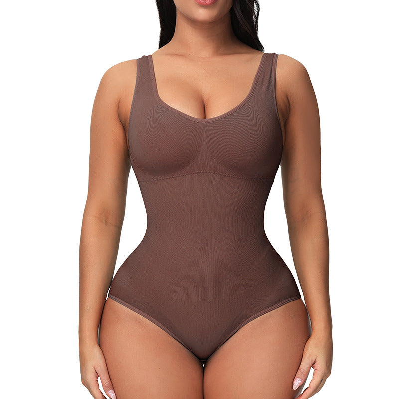 One-piece seamless corset bodysuit