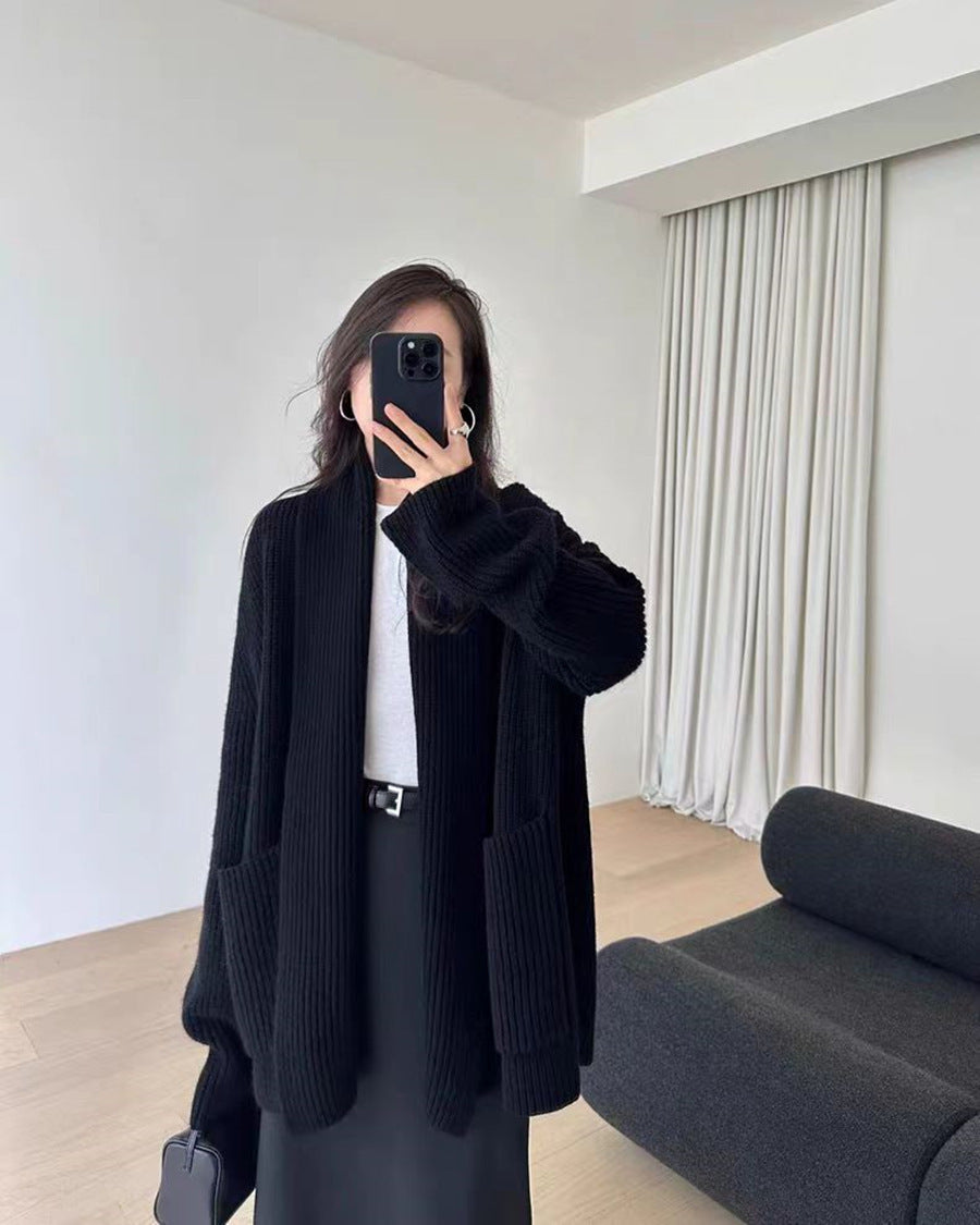 Women's Elegant Mid-length Sweater Coat