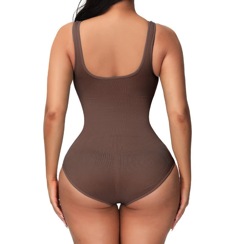 One-piece seamless corset bodysuit