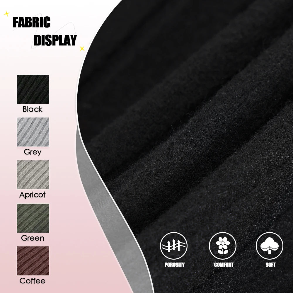 Women's Dresses Casual Plain Knitted Pullover Long Lantern Sleeve High Neck Mini A-Line Short Dresses