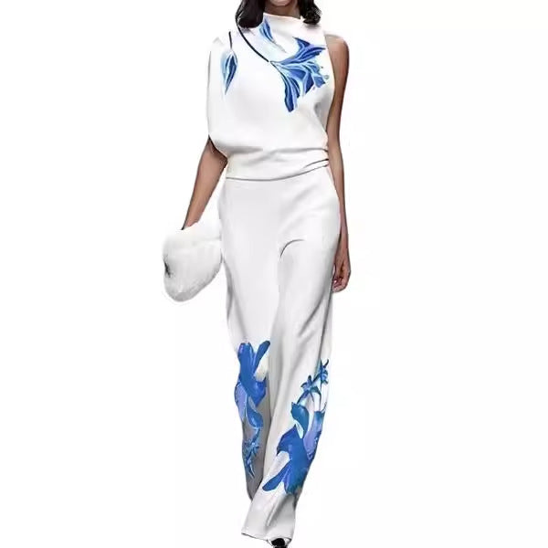 2025 New women's clothing, European and American foreign trade, explosive fashion printed commuter suit, women's clothing, high-end