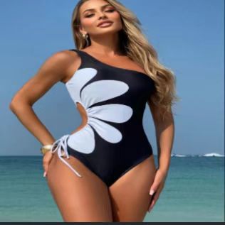 Summer New Cross-border European and American Foreign Trade Sexy Striped Bikini Beach Women's Bikini One-Piece Swimsuit