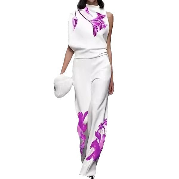 2025 New women's clothing, European and American foreign trade, explosive fashion printed commuter suit, women's clothing, high-end