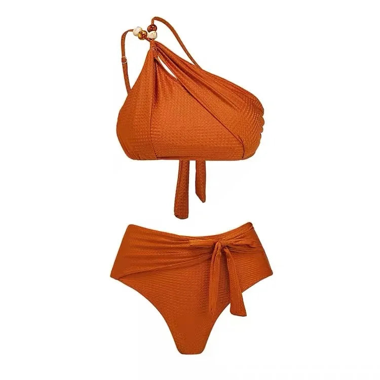 2025 Three-Piece Bikini Swimsuit Feminine Bikini Split Chiffon Long Skirt Swimsuit Set