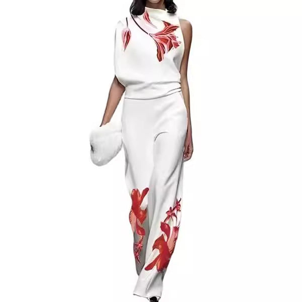 2025 New women's clothing, European and American foreign trade, explosive fashion printed commuter suit, women's clothing, high-end