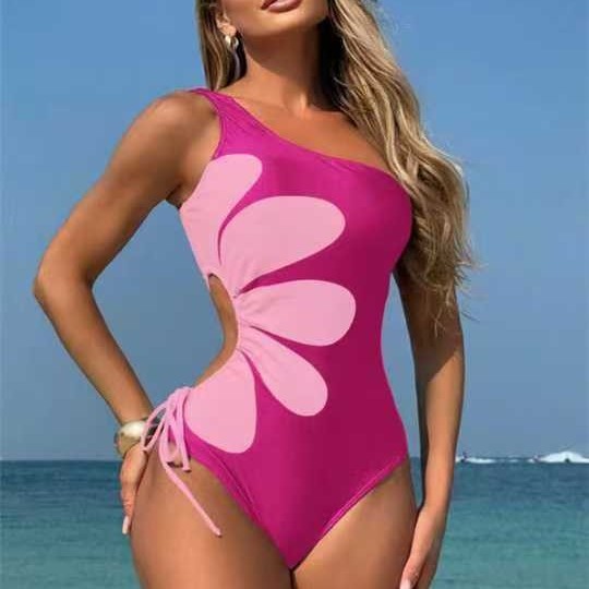 Summer New Cross-border European and American Foreign Trade Sexy Striped Bikini Beach Women's Bikini One-Piece Swimsuit