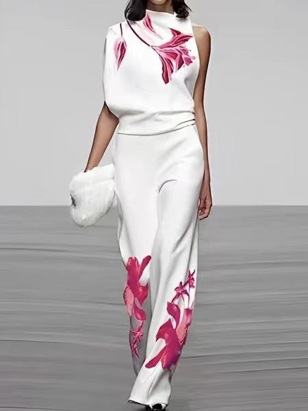 2025 New women's clothing, European and American foreign trade, explosive fashion printed commuter suit, women's clothing, high-end