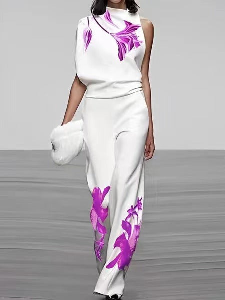 2025 New women's clothing, European and American foreign trade, explosive fashion printed commuter suit, women's clothing, high-end
