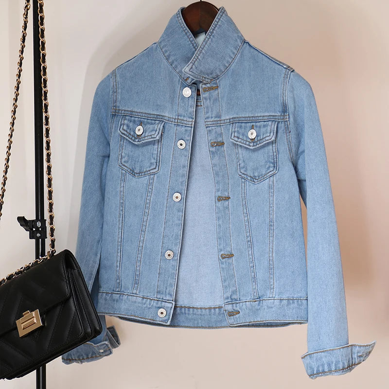 Women's Denim Jacket – Classic Stretch Fit for Casual Outfits