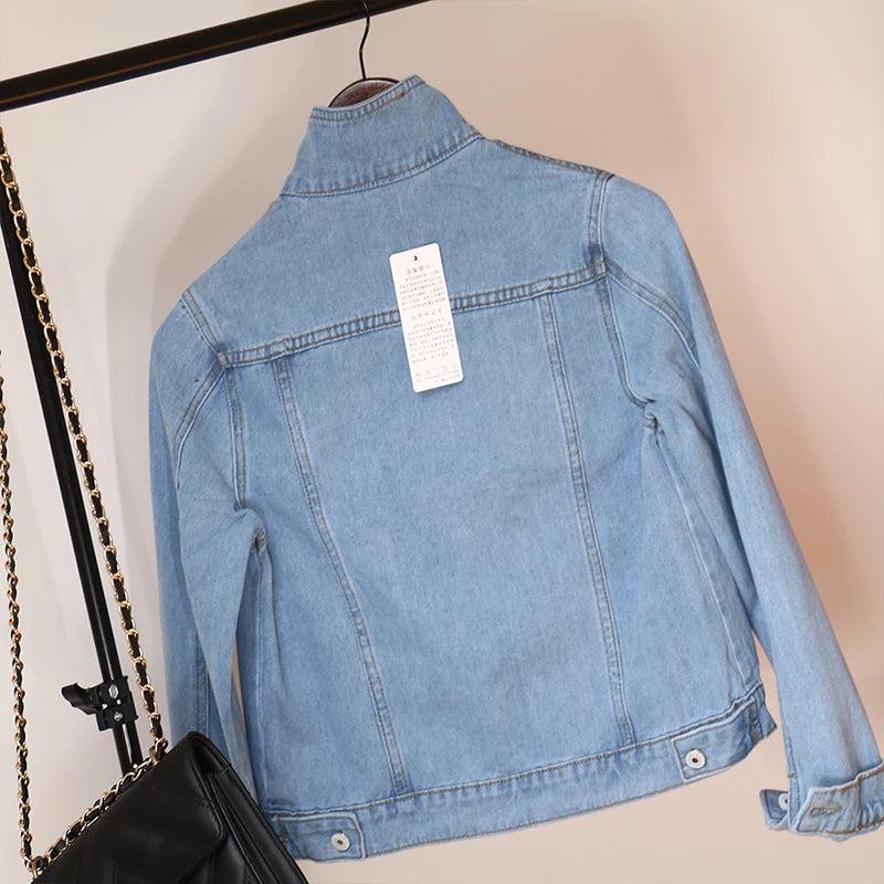 Women's Denim Jacket – Classic Stretch Fit for Casual Outfits