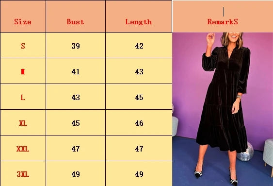 Elegant Burgundy Velvet Midi Dress – Chic & Flowy Style Women's Long Dress New V-neck Velvet Loose Fit Multi-layer Ruffle Hem Casual Comfortable Dress