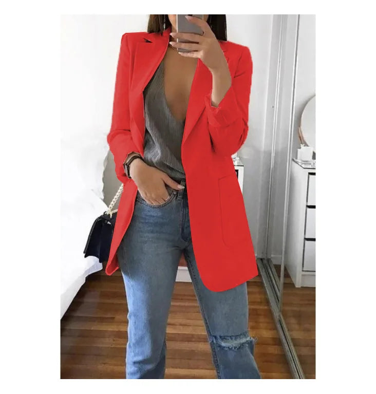 Classic Black Blazer for Women – Longline Tailored Fit | Perfect for Office or Casual Wear