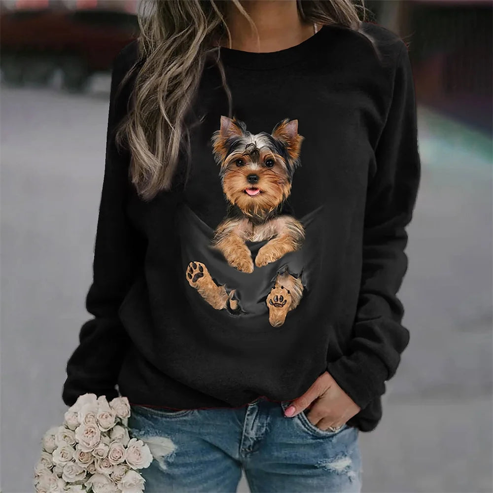 Cat Print Hoodie Women's Hoodies Animal Sweatshirts Harajuku Hoodie Autumn Winter Coats Pullovers