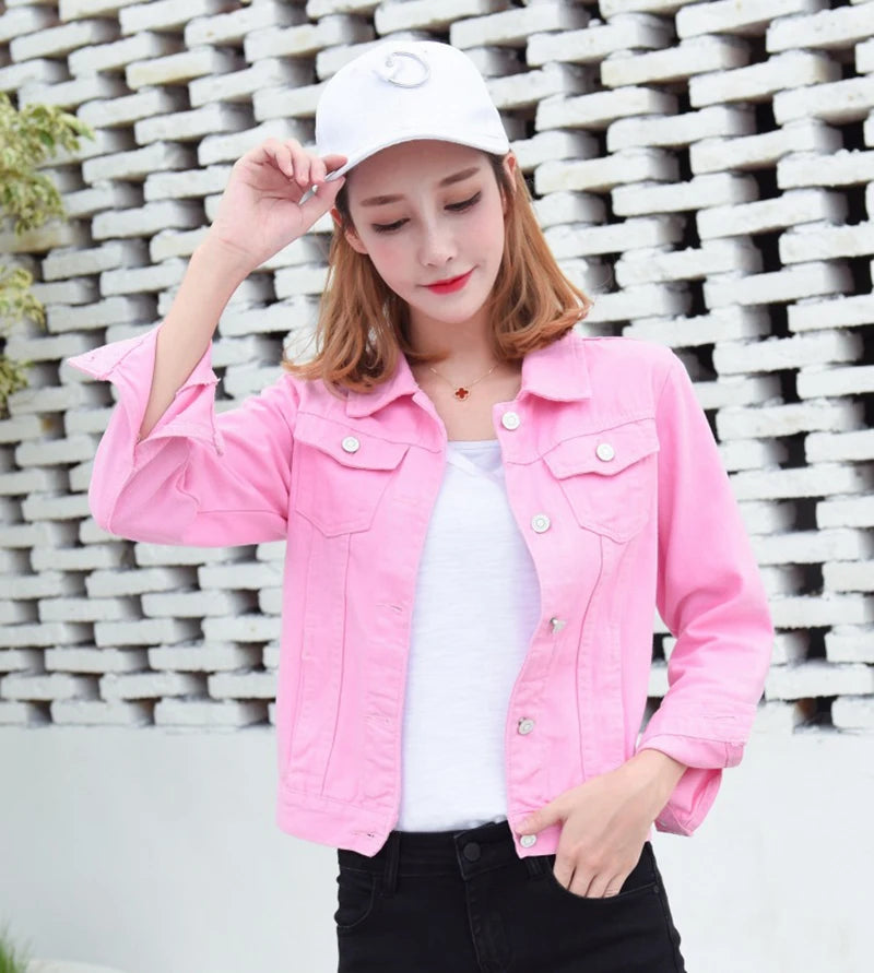 Women's Denim Jacket – Classic Stretch Fit for Casual Outfits