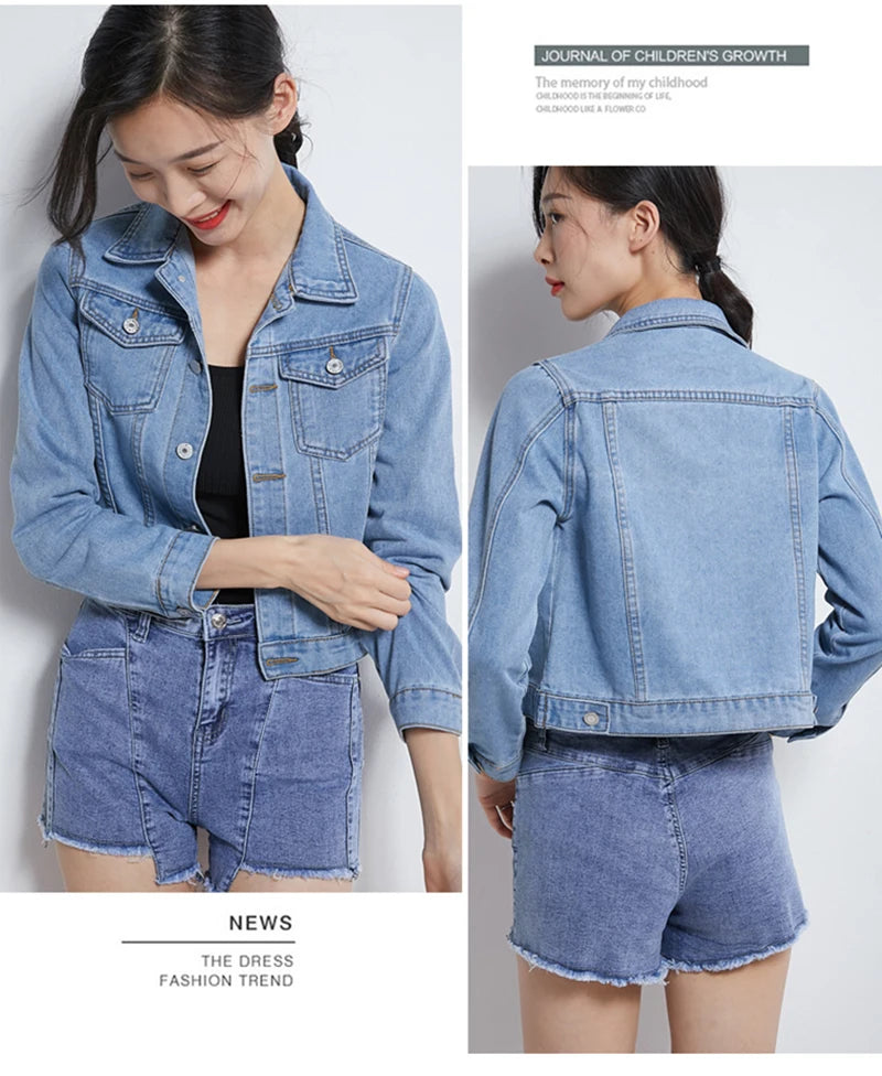 Women's Denim Jacket – Classic Stretch Fit for Casual Outfits