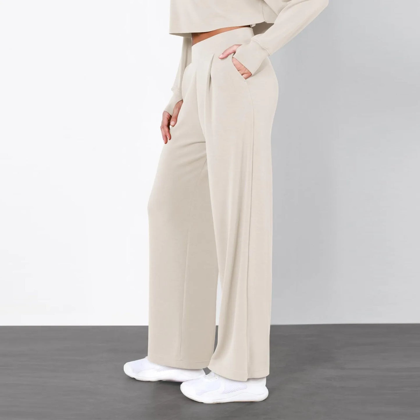 Women Black Draped Trouser Lady Office Business Work Formal Suit Pants Solid Color High Waist Straight Wide Leg Casual Pantalone