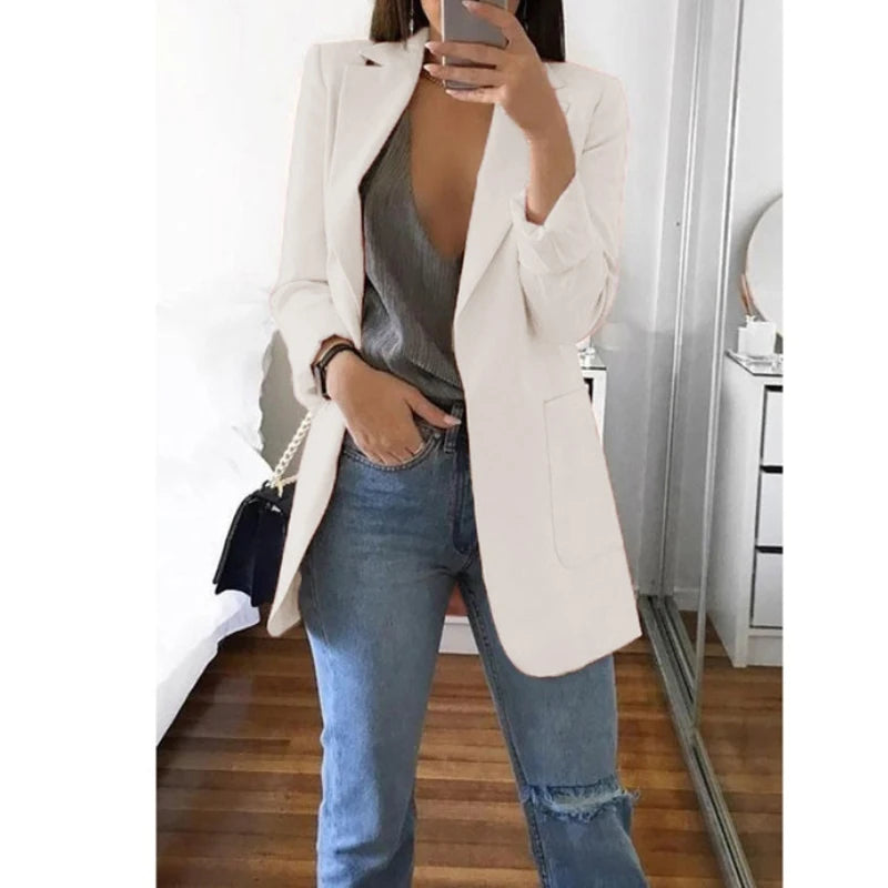 Classic Black Blazer for Women – Longline Tailored Fit | Perfect for Office or Casual Wear