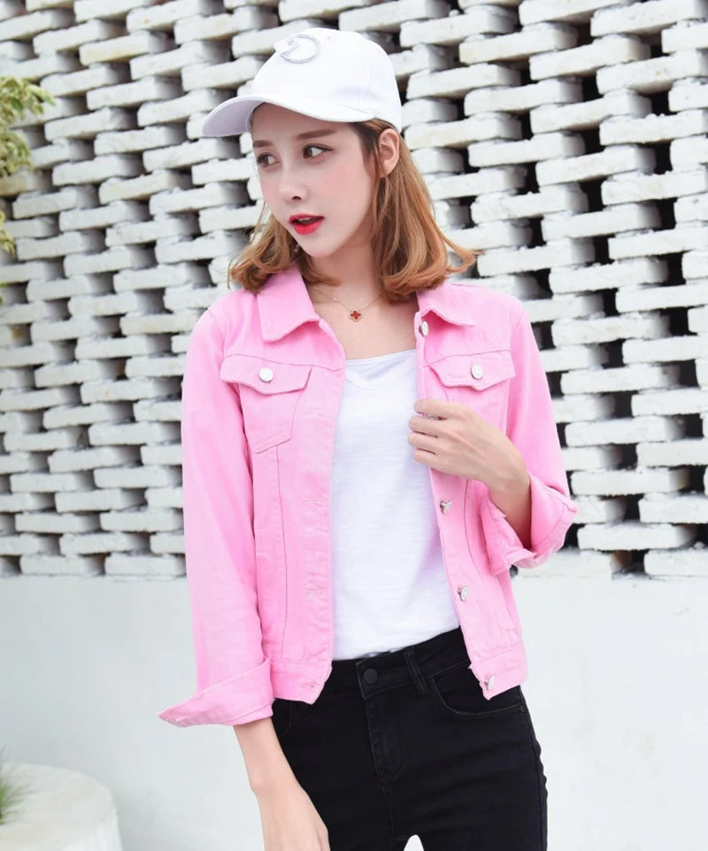 Women's Denim Jacket – Classic Stretch Fit for Casual Outfits