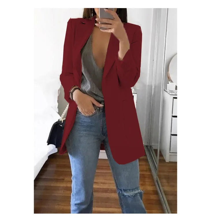 Classic Black Blazer for Women – Longline Tailored Fit | Perfect for Office or Casual Wear