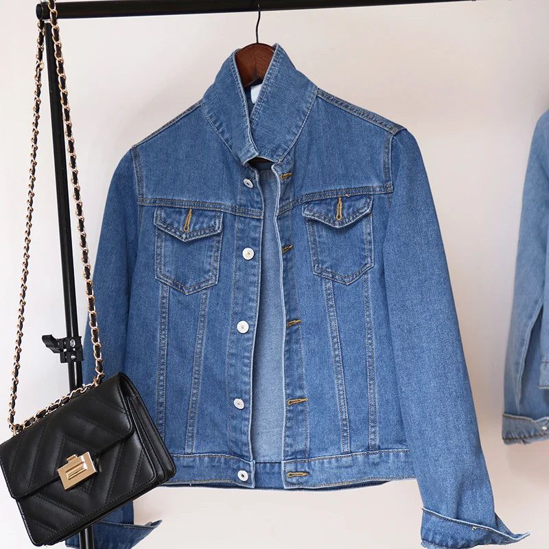 Women's Denim Jacket – Classic Stretch Fit for Casual Outfits