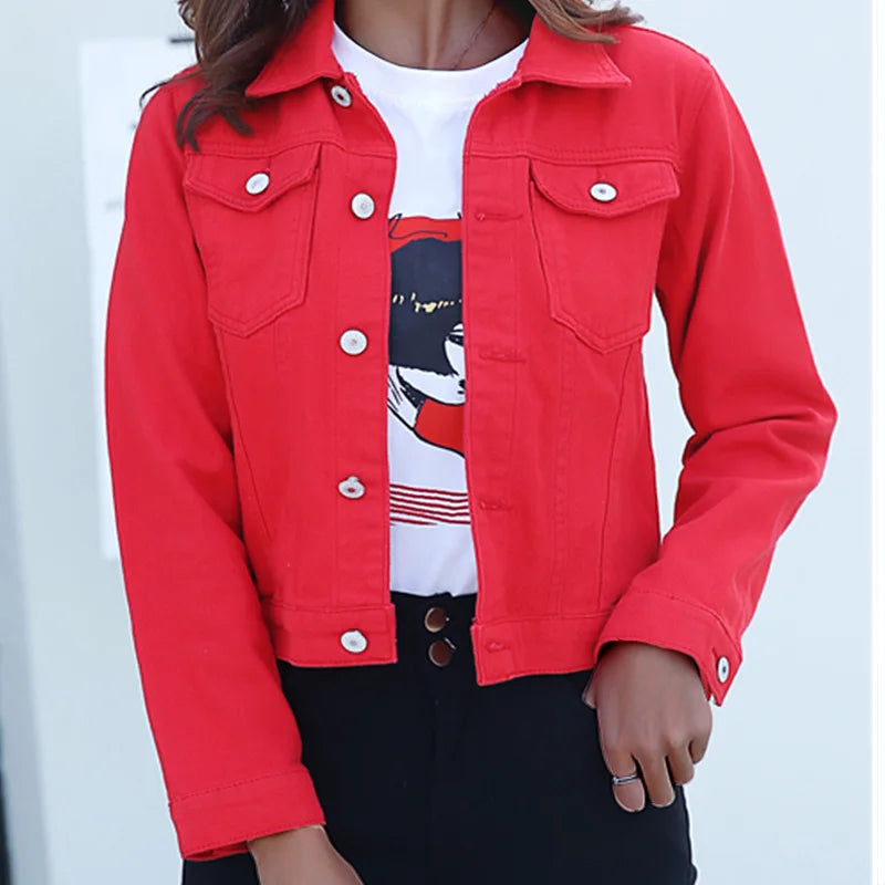 Women's Denim Jacket – Classic Stretch Fit for Casual Outfits