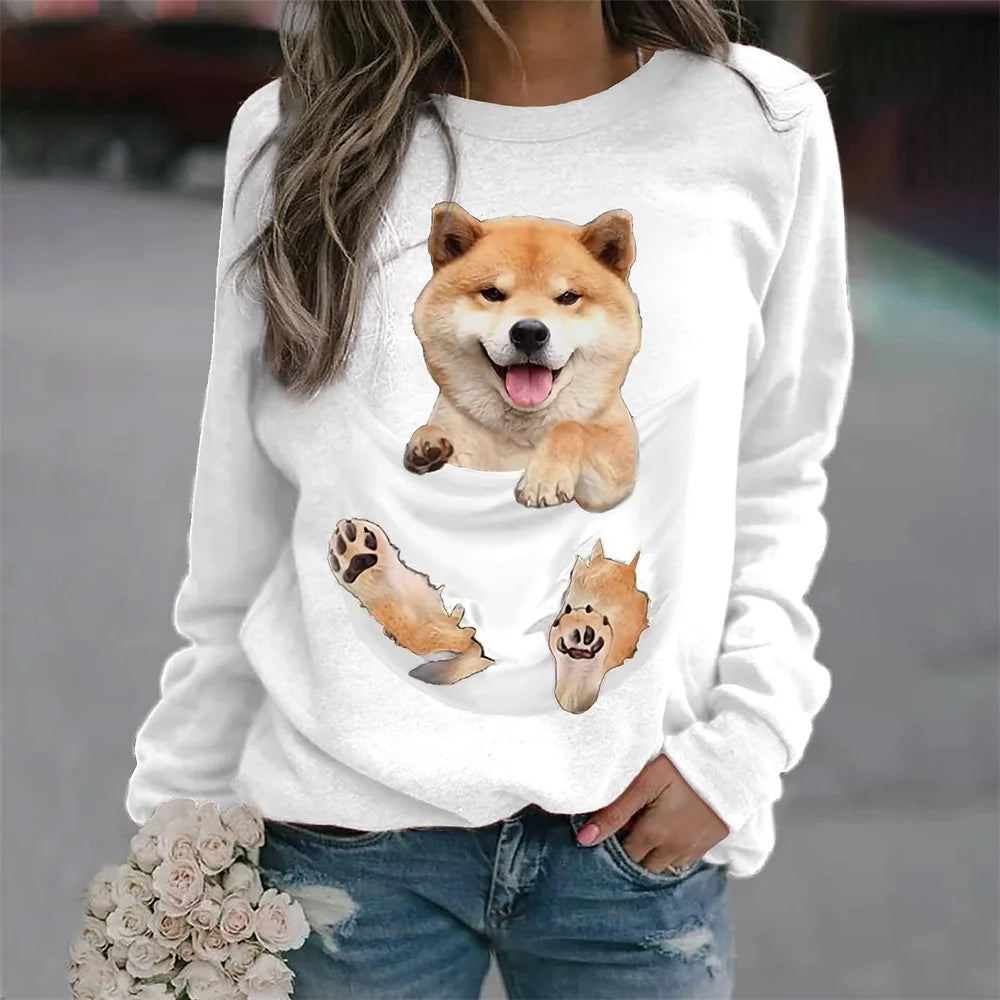 Cat Print Hoodie Women's Hoodies Animal Sweatshirts Harajuku Hoodie Autumn Winter Coats Pullovers