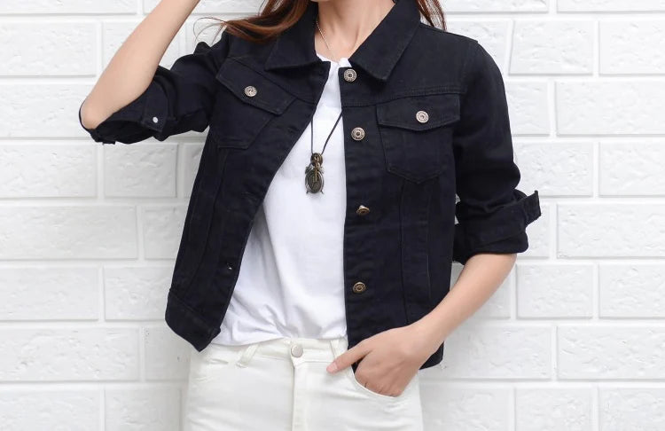 Women's Denim Jacket – Classic Stretch Fit for Casual Outfits