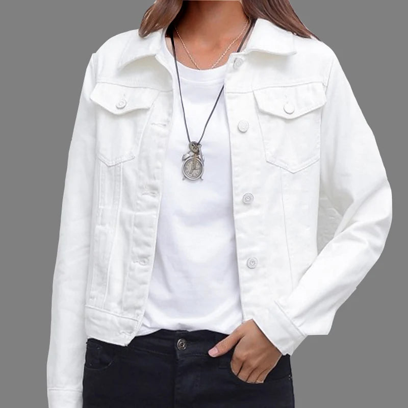 Women's Denim Jacket – Classic Stretch Fit for Casual Outfits