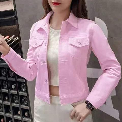 Women's Denim Jacket – Classic Stretch Fit for Casual Outfits