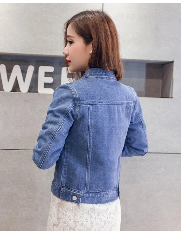 Women's Denim Jacket – Classic Stretch Fit for Casual Outfits