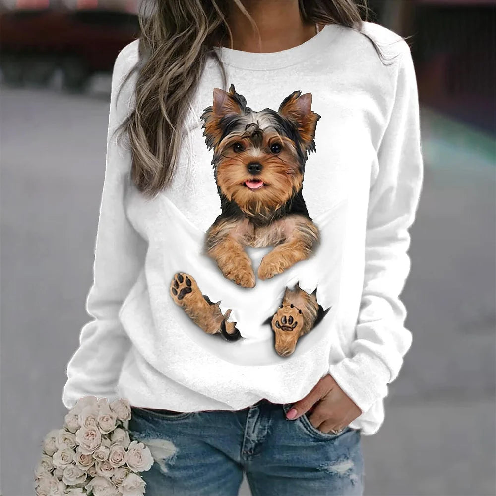 Cat Print Hoodie Women's Hoodies Animal Sweatshirts Harajuku Hoodie Autumn Winter Coats Pullovers