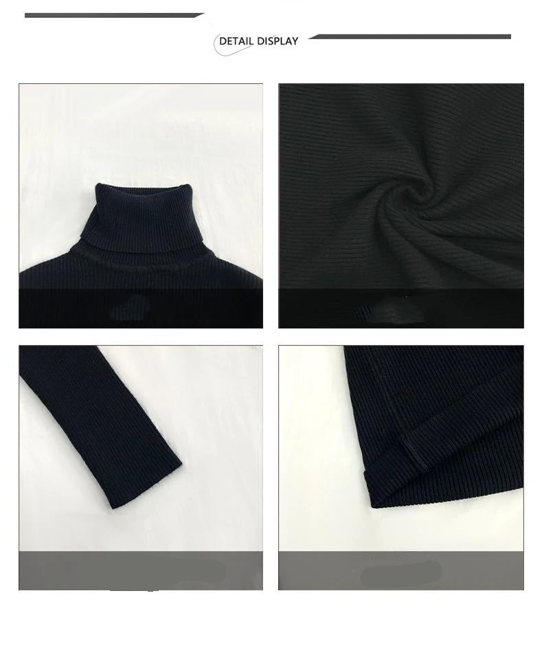 Basic Long Sleeve Turtleneck Fashion Sweater