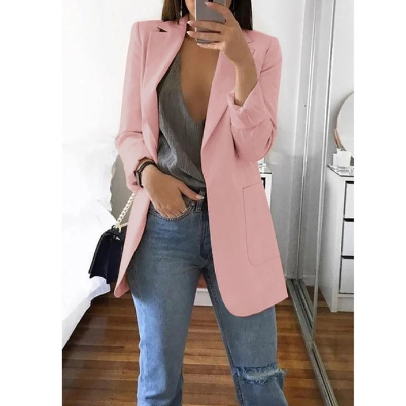 Classic Black Blazer for Women – Longline Tailored Fit | Perfect for Office or Casual Wear