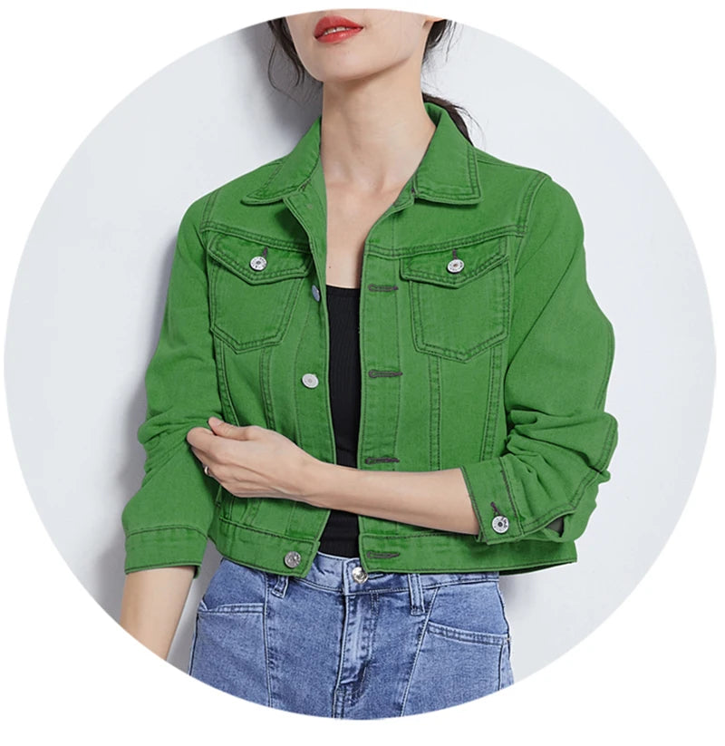 Women's Denim Jacket – Classic Stretch Fit for Casual Outfits