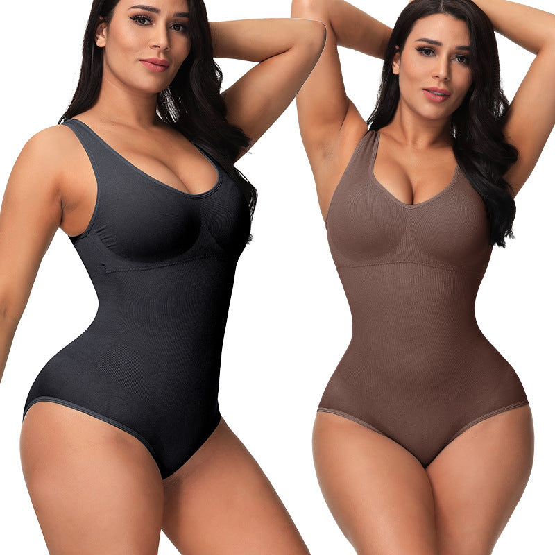 One-piece seamless corset bodysuit