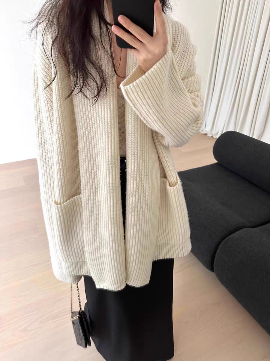 Women's Elegant Mid-length Sweater Coat