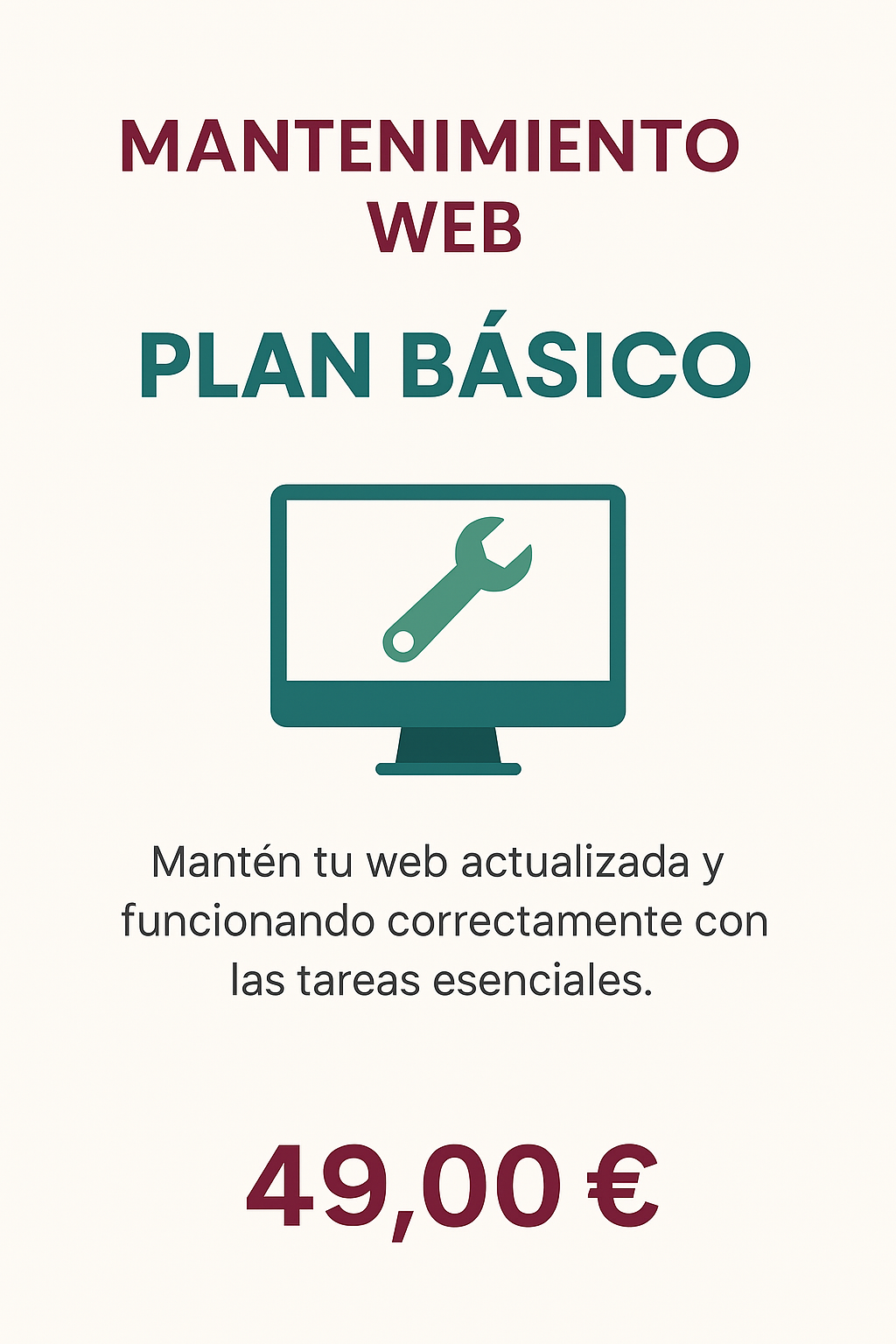 Mantenimiento Web Mensual. Tu web rápida, segura y funcionando sin errores.