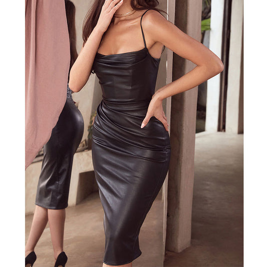 European And American  PU Leather Drape Strap Wrap Buttocks